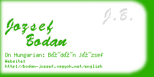 jozsef bodan business card